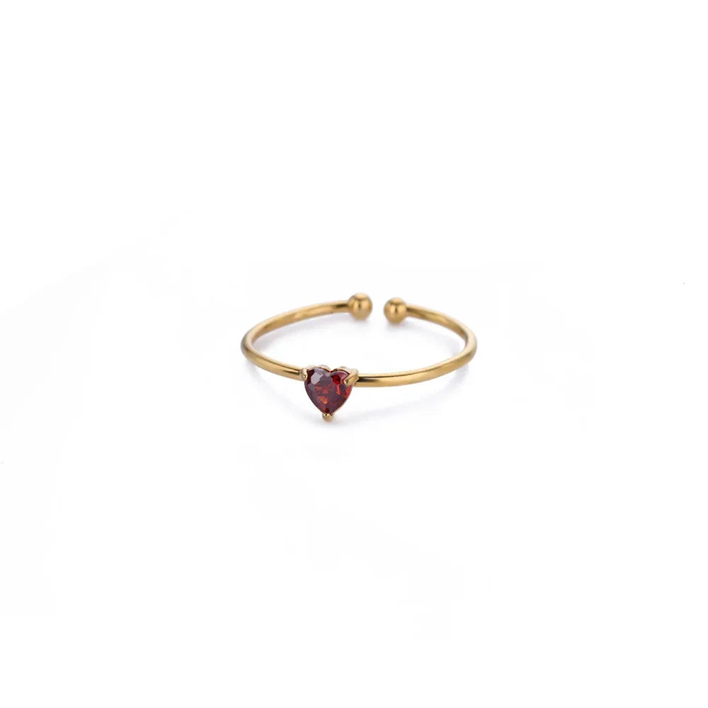 Anillos de corazón con circonita cúbica colorida de 2025 para mujer, joyería de anillo de princesa de acero inoxidable delicado de moda, regalo de boda