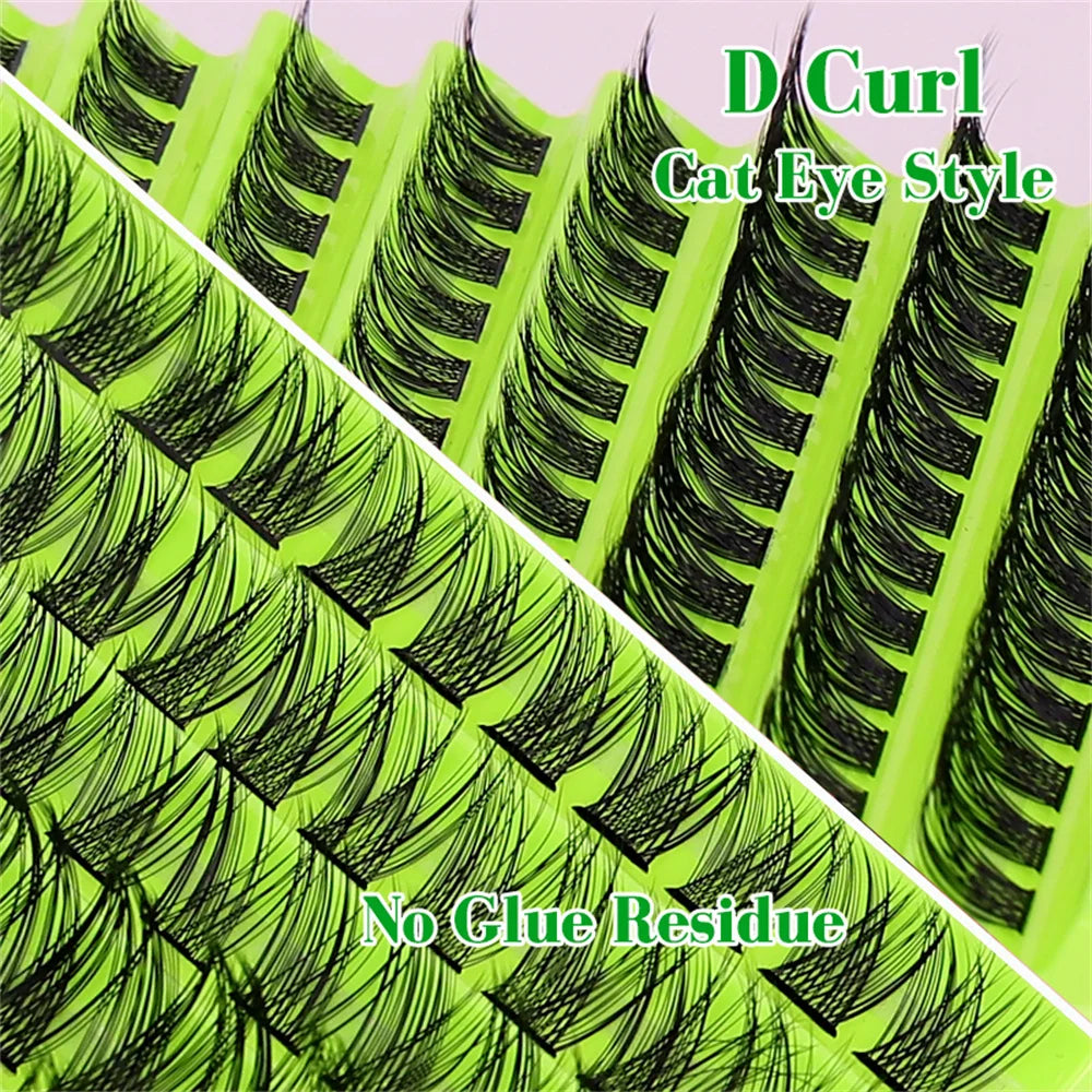 DIY Pestañas en Grupo Curva D Pestañas Individuales 8-16mm | 120 Pzas Extensiones de Pestañas Naturales Esponjosas