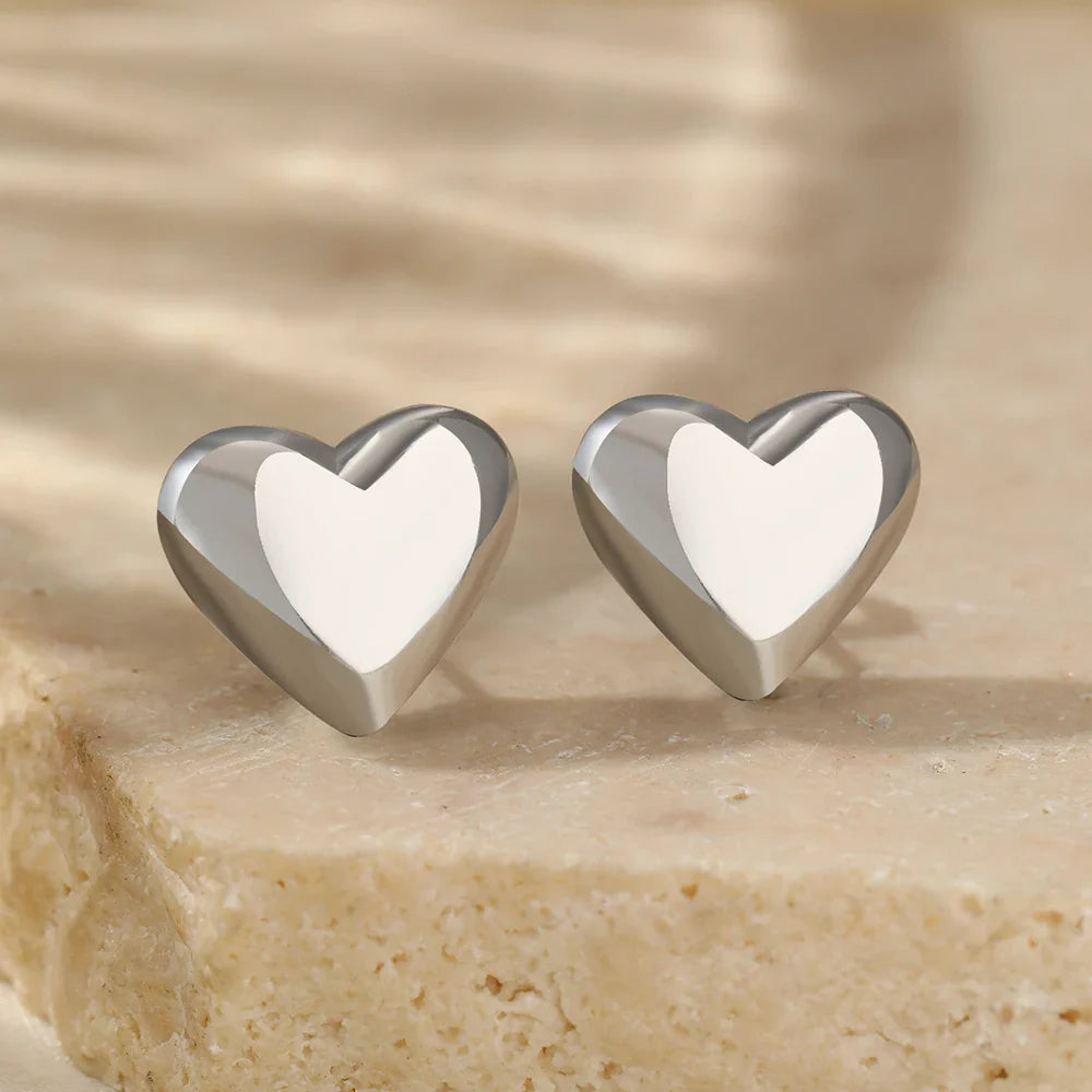 Stainless Steel Earrings Cubic Peach Heart Stud High-end Sense Ornate Earring For Women Jewelry Banquet  Anniversary Gifts New