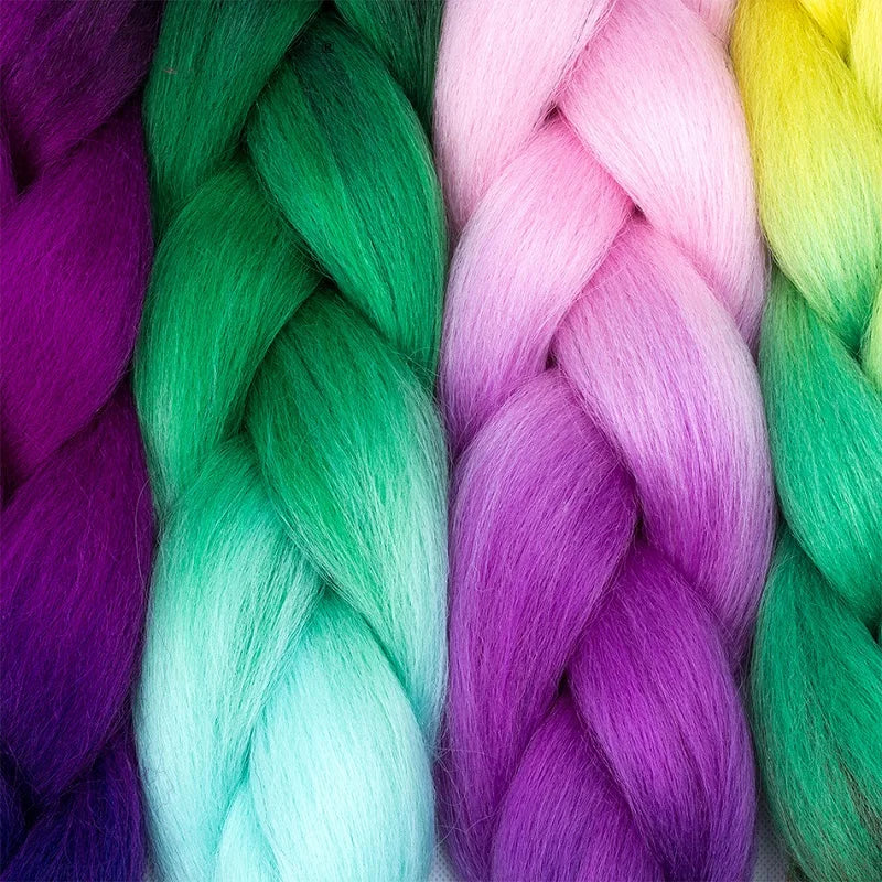 Extensiones de cabello trenzado jumbo de 24 pulgadas | Cabello sintético lacio, largo, Yaki, preestirado