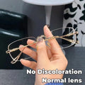 Gafas de miopía fotocromáticas de nueva moda, sin montura, cuadradas, vintage, para mujer y hombre, gafas de sol con protección UV antiluz azul, dioptrías ópticas