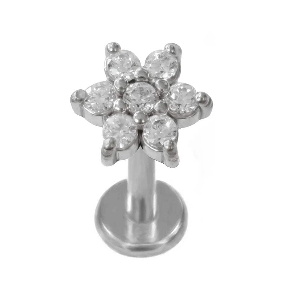 Lightning Internal Thread Labret Piercing Crown Bee Flowers Cartilage Earring Tragus Conch 316L Stainlesss Steel Body Jewelry