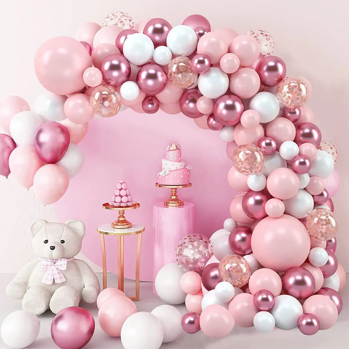 Pink Macaron Balloons Garland Arch Kit Birthday Party Decor Kids Wedding Birthday Party Supplies Baby Shower Decor Latex Ballon
