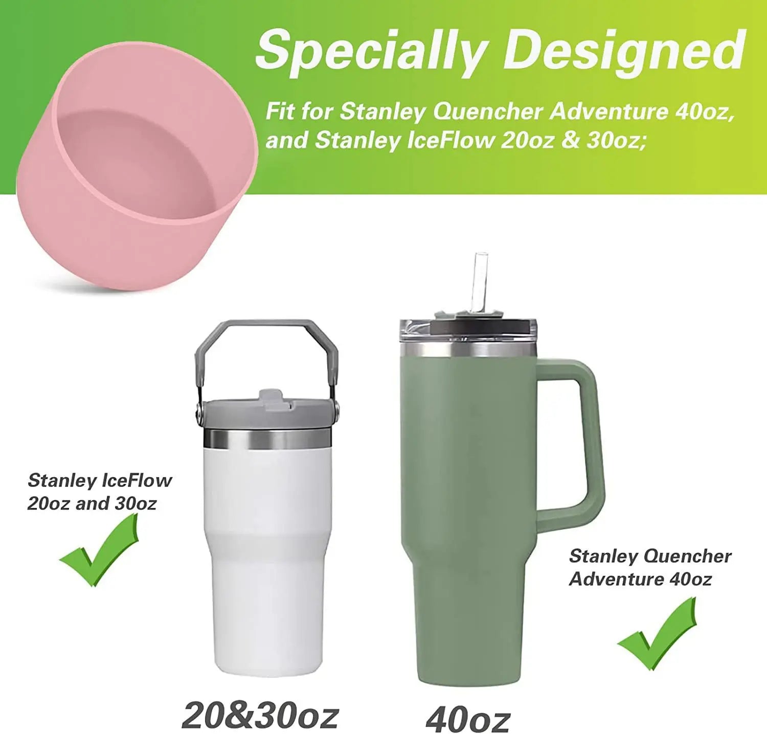 75mm Silicone Boot Bottom Sleeve Cover for Stanley 40oz Tumbler Quencher | Protective Cup Accessory