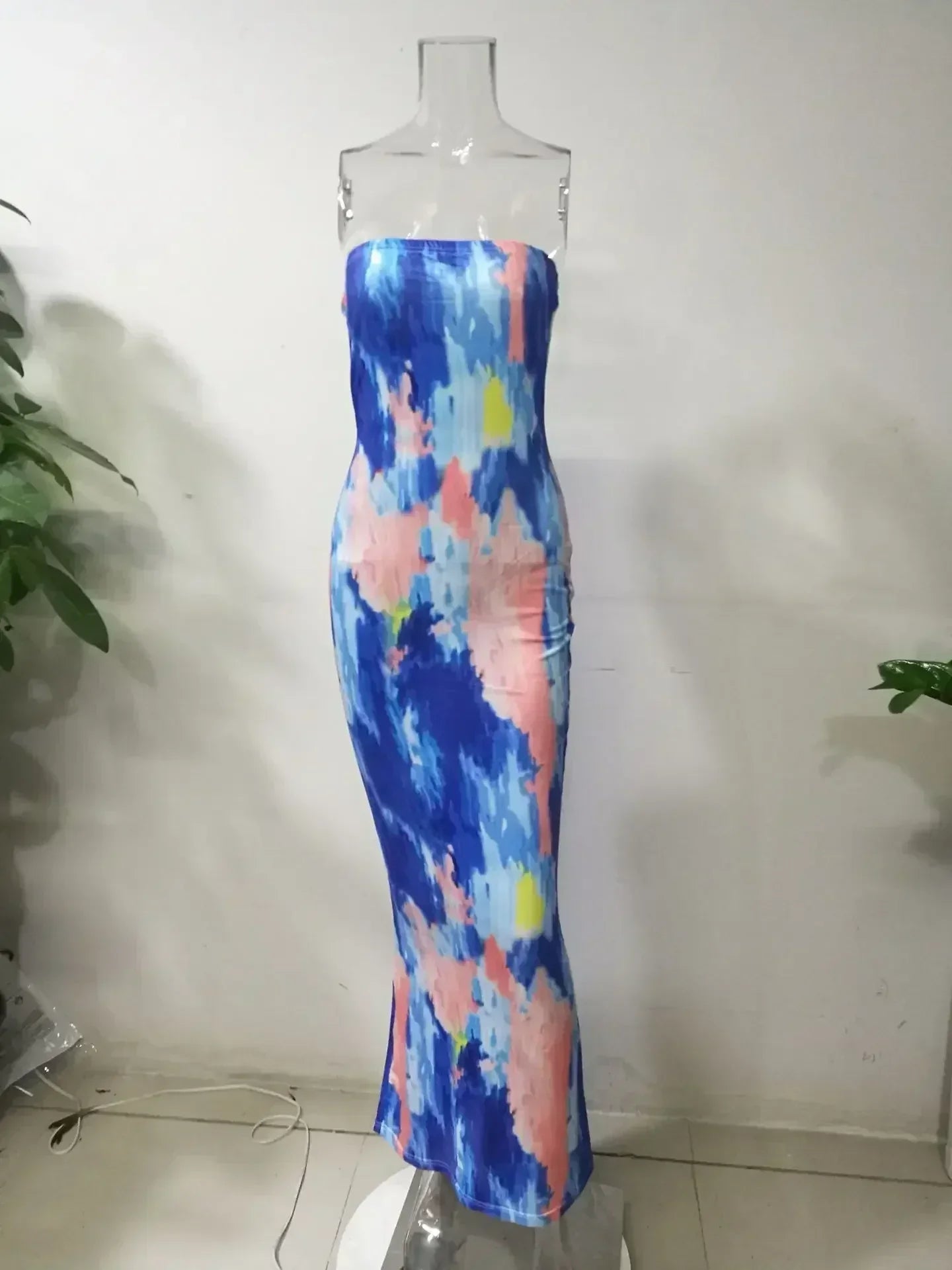 Vestidos de primavera y verano para mujer, con estampado de pecho, sin hombros, vendaje, ajustado, sexy, vestido largo, nueva moda 2023, fiesta, MsChuh