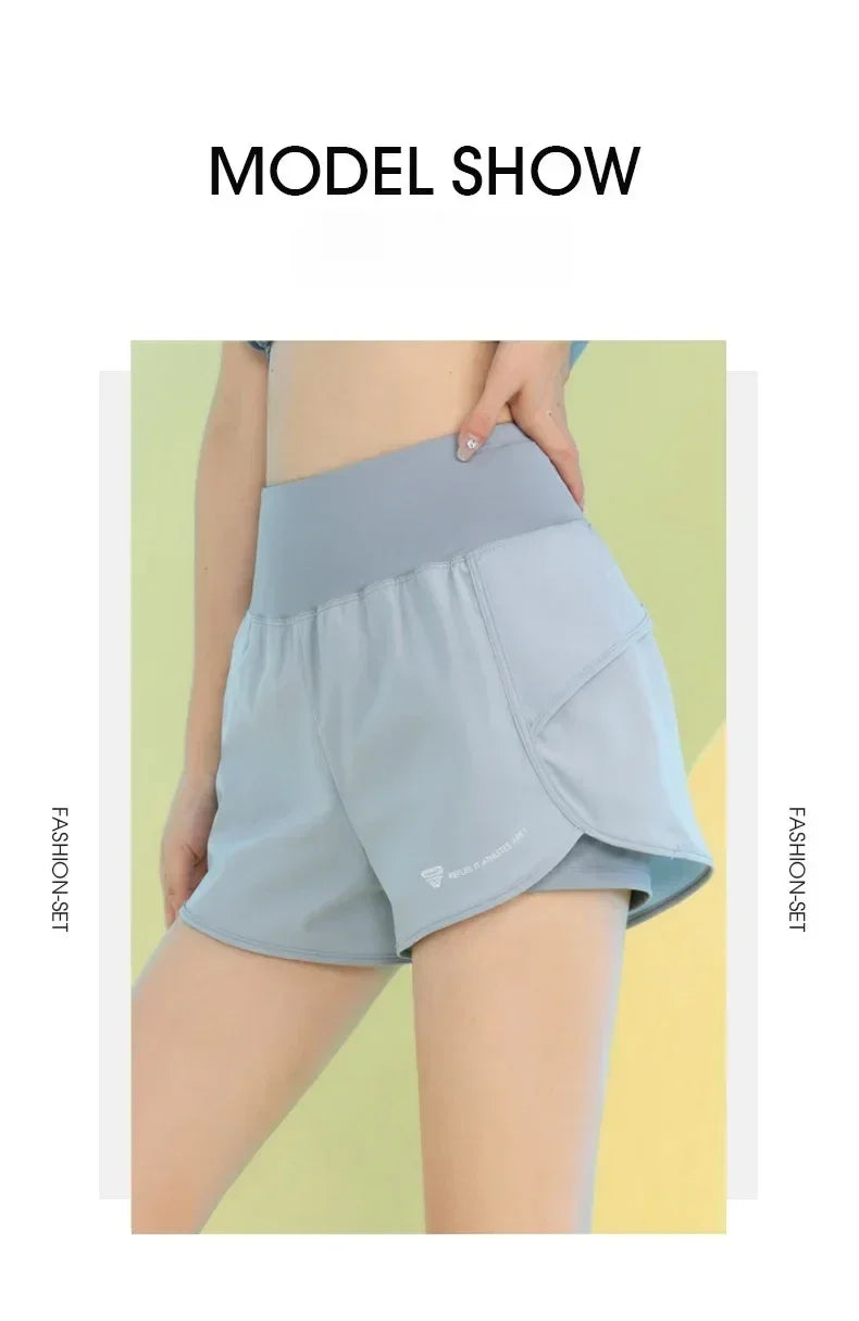 Pantalones cortos de yoga PHIGEER para mujer, ligeros, para gimnasio, ciclismo, entrenamiento, con bolsillo, transpirables, para correr, ropa deportiva