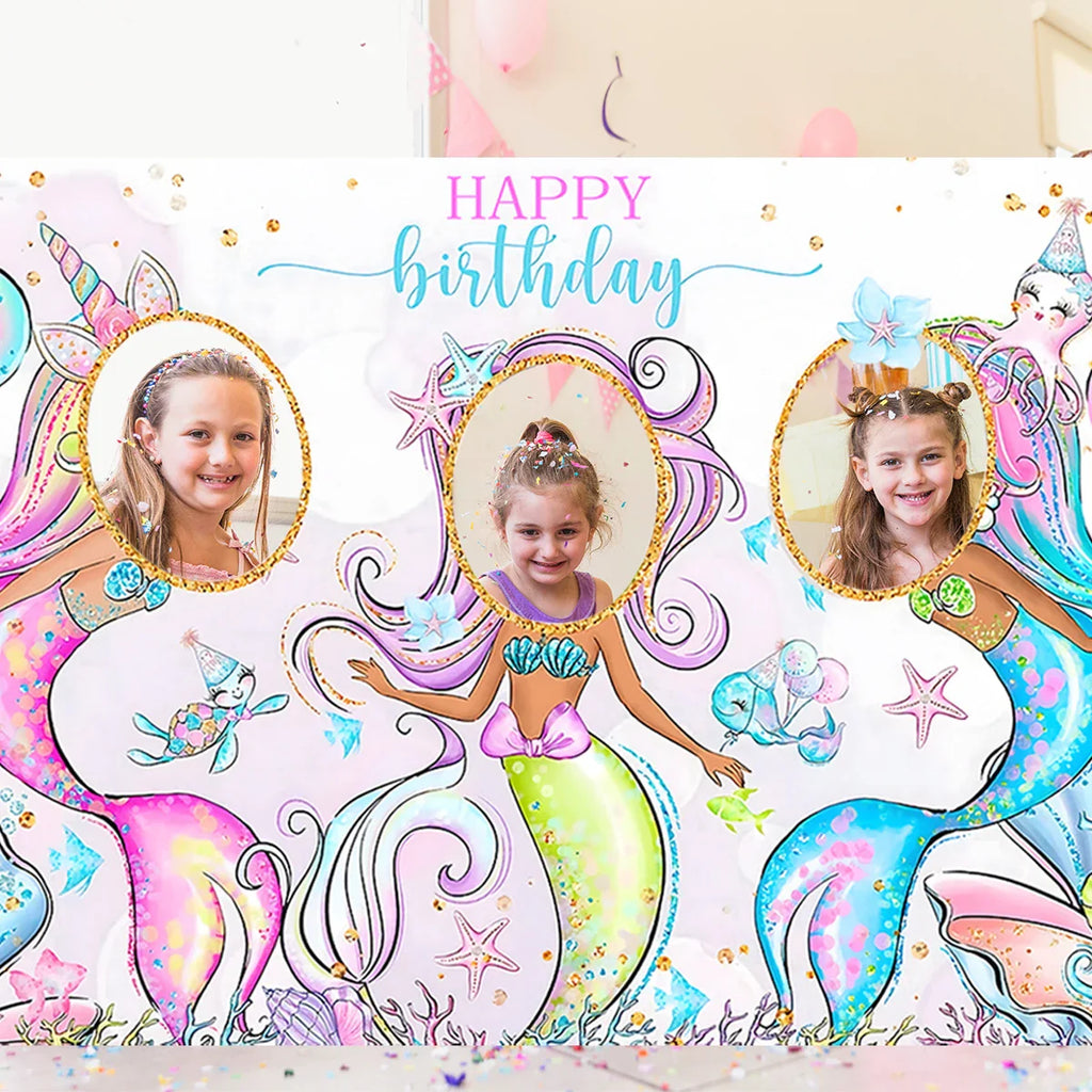 Dinosaur Birthday Polyester Background Mermaid Party Decor Kids Wedding Birthday Party Supplies Baby Shower Under The Sea Party