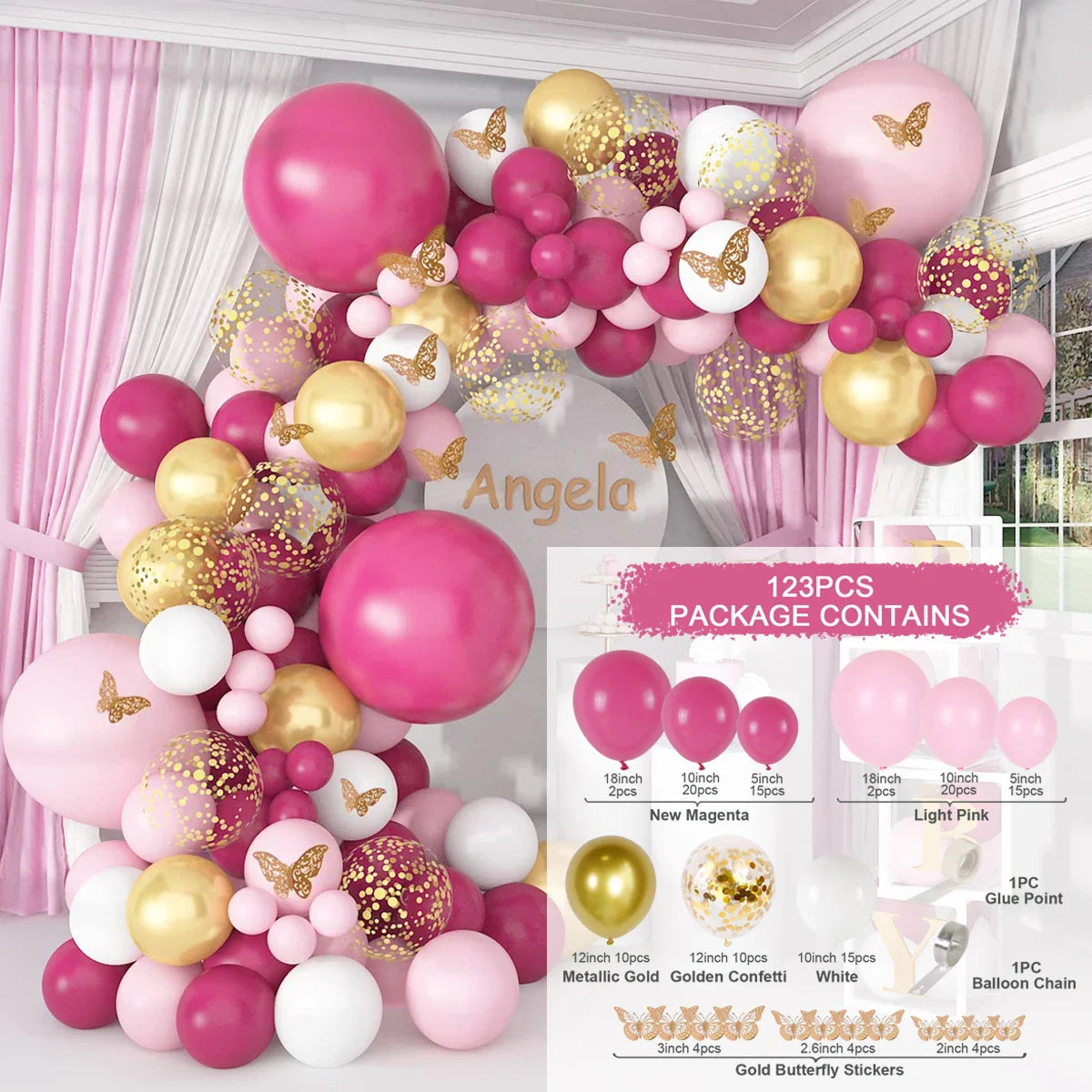 Purple Butterfly Balloons Garland Arch Kit Latex Ballon Birthday Party Decor Kids Adult Wedding Baloon Baby Shower Decor Ballon