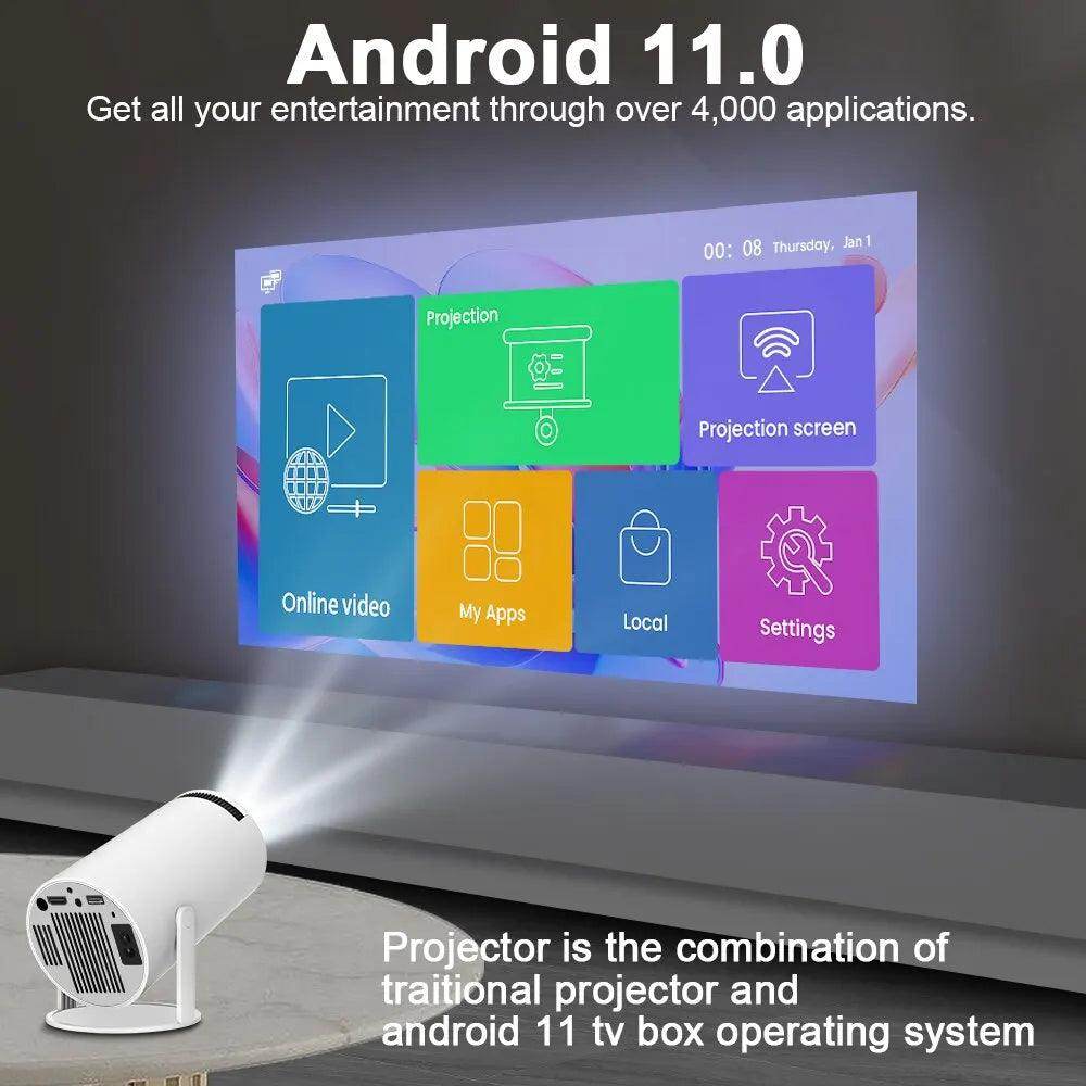 Proyector 4K portátil - Proyector de cine en casa para exteriores