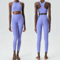 Yoga Set 2 Pieces Women's High Waisted Leggings Sports Vest Exercise Clothing Workout Outfits Fitness Sportswear Gym Tracksuit