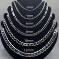 Collar de Plata Esterlina 925 para Hombre 2/4/6/8/10/12MM 40-75cm Cadena Rostro Collar Cierre de Langosta Joyería de Compromiso Regalos para Hombres y Mujeres