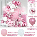 Kit de arco de guirnalda de globos blancos y rosas para boda, fiesta de cumpleaños, decoración, niña, baby shower, suministros de fiesta, globos de látex de confeti