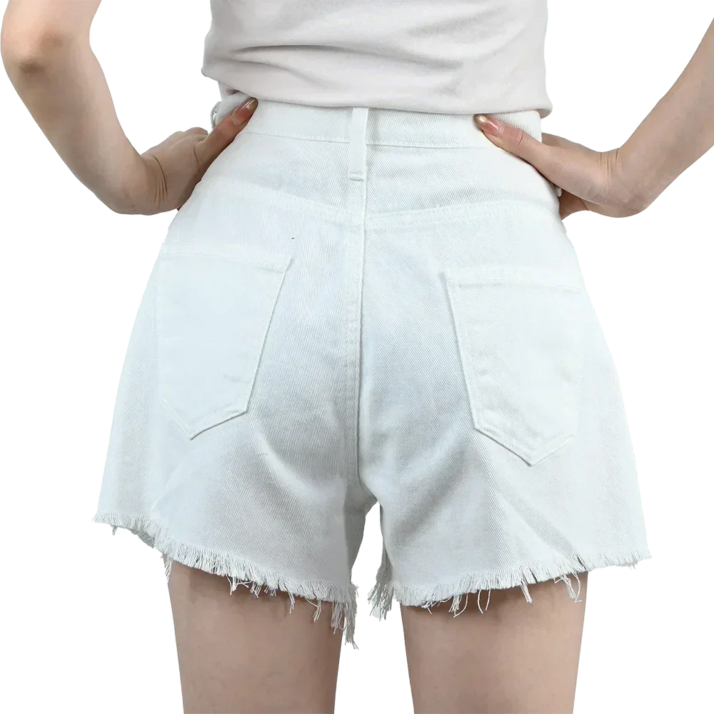 3 shorts vaqueros de mujer de cintura alta 2025 de verano, pantalones cortos negros, azules y blancos, pantalones vaqueros rotos para mujer, pantalones cortos, ropa de calle