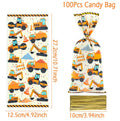 Bolsas de dulces de construcción, termosellables, para galletas, dulces, golosinas, vehículos de ingeniería, suministros para fiesta de cumpleaños, baby shower