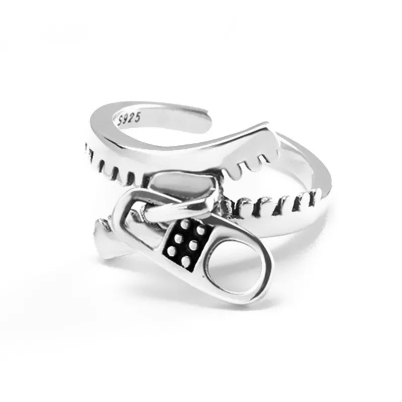 925 Sterling Silver Geometry Zipper Engagement Rings For Women Ladies Luxury Designer Jewelry Accessories Jewellery