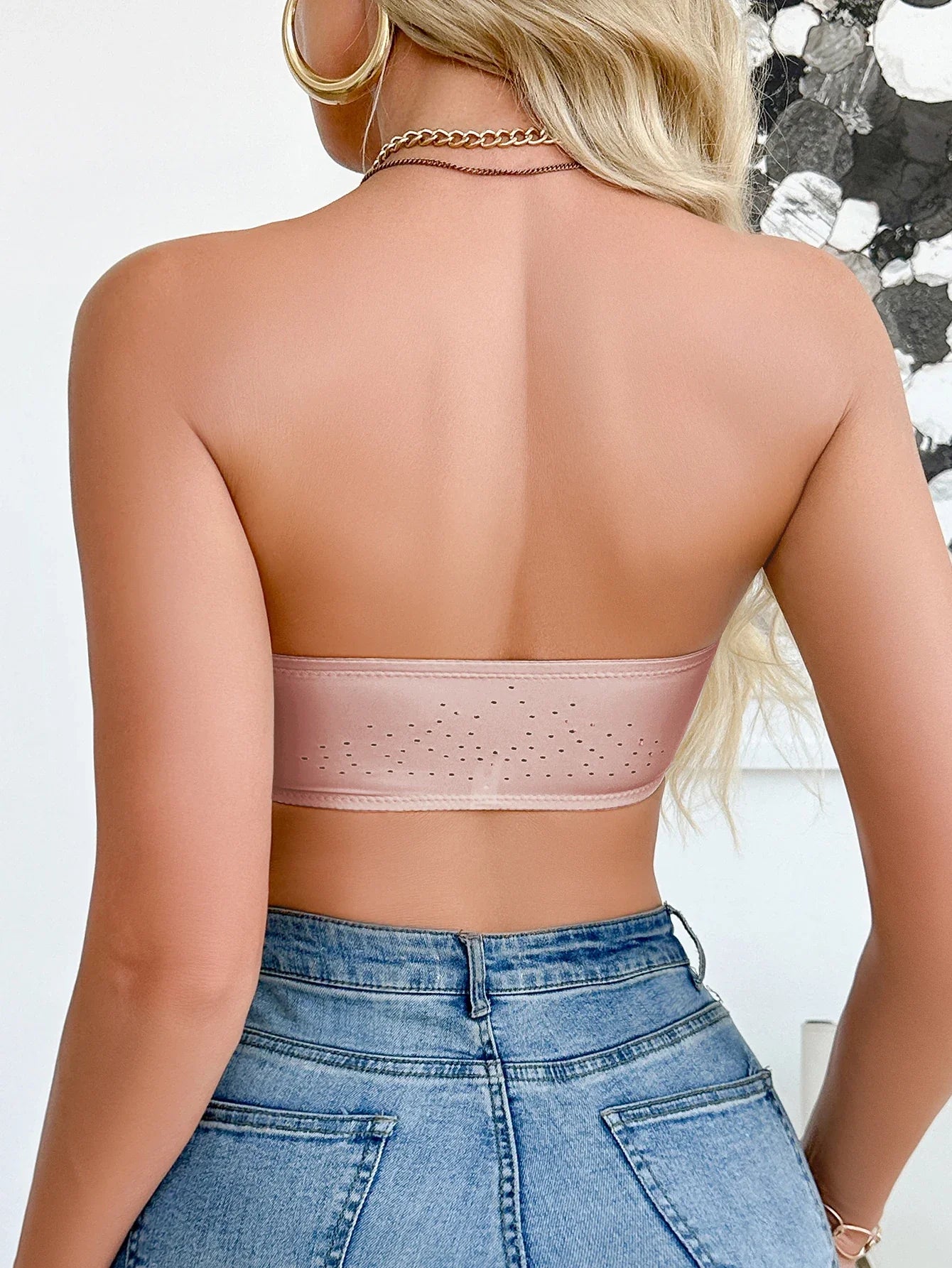 Sostén diario sin tirantes e inalámbrico para mujer, lencería push-up cómoda sin costuras sin forro, moderna de color sólido
