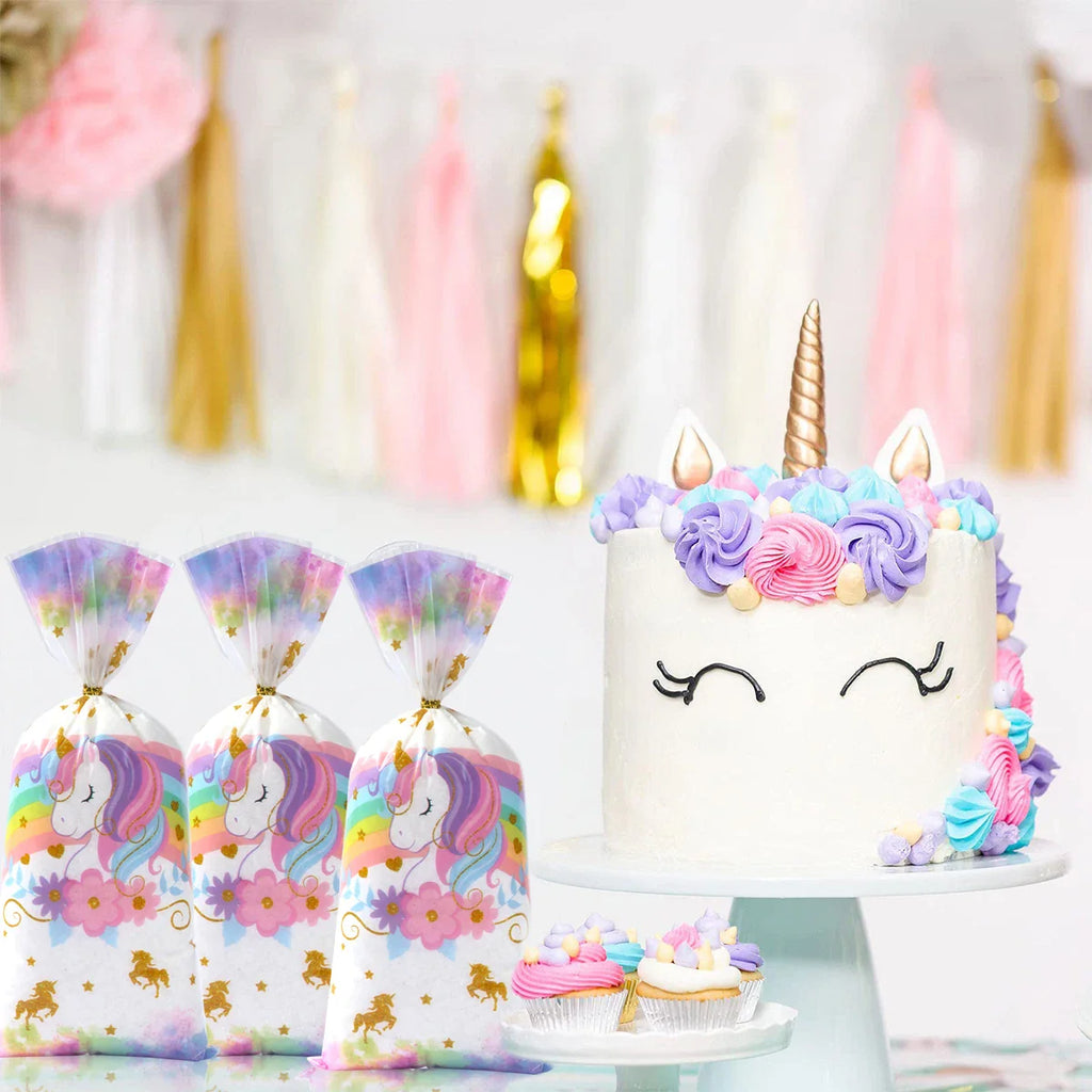 25/50/100pcs Unicorn Candy Packing Bags Gift Bag Unicorn Theme Birthday Party Decoration Kids Baby Shower Wedding Party Supplies