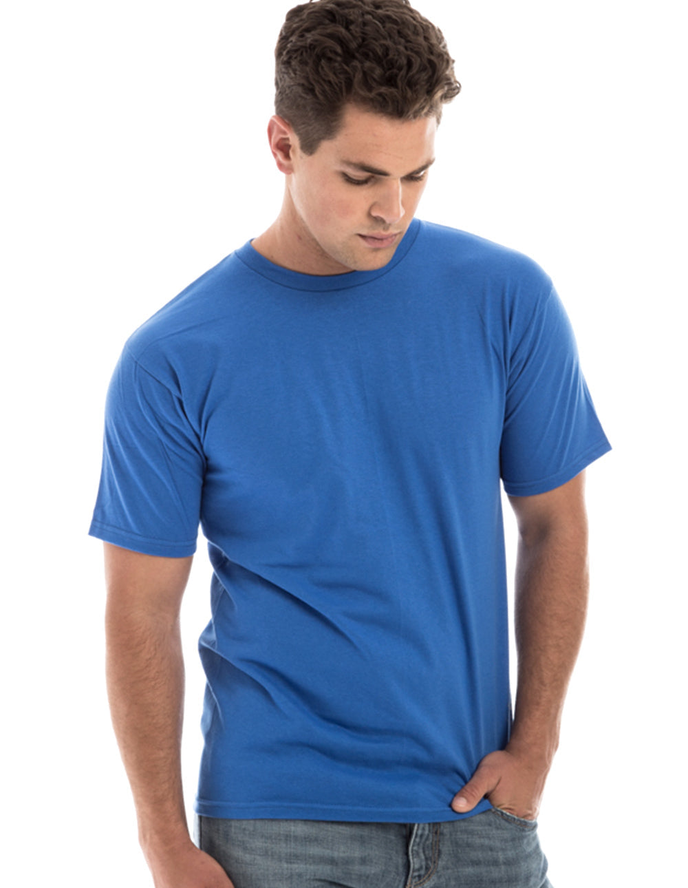 Camiseta retro de cuello redondo hilada en anillo 2100