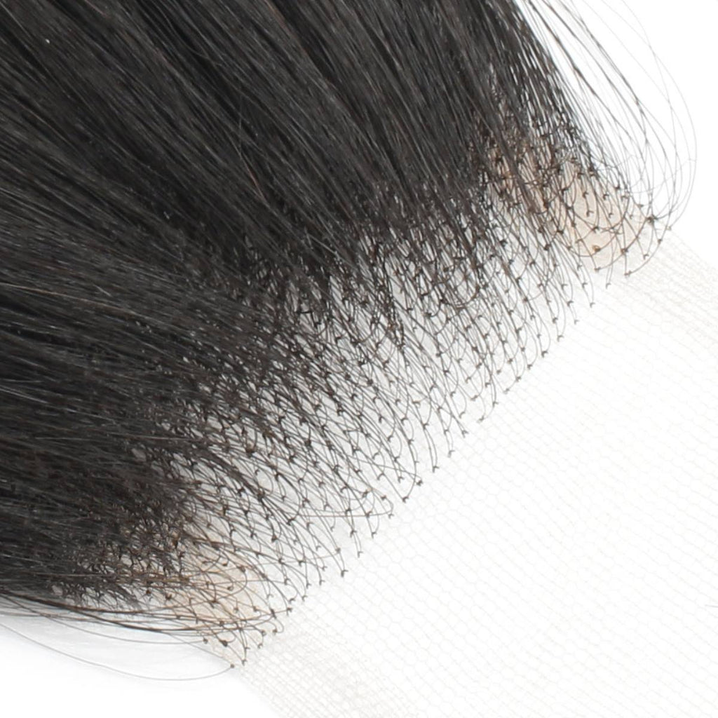 Cierre de cabello humano de encaje transparente 2x6 liso sedoso brasileño