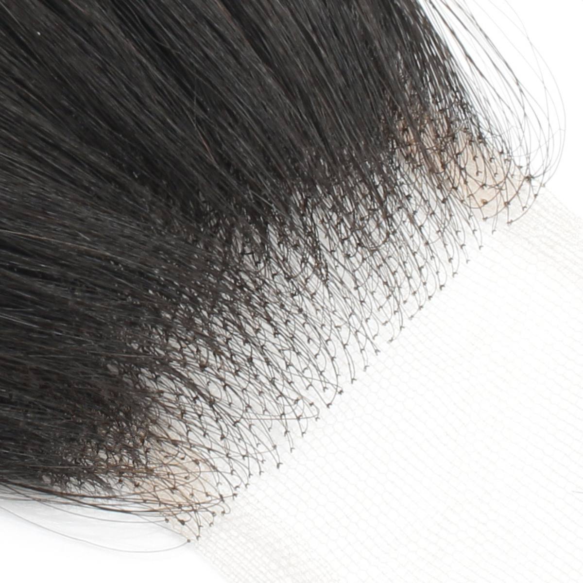 Cierre de cabello humano de encaje transparente 2x6 liso sedoso brasileño