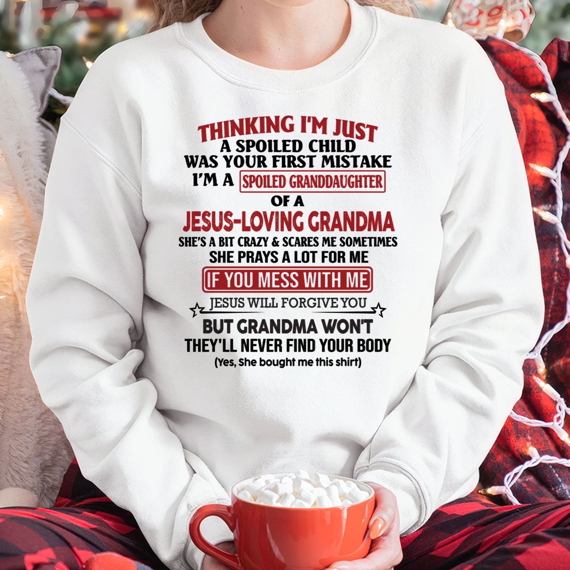 Camiseta de niña cristiana – Consentida por la abuela – De la abuela a la nieta NGHL00 (SKU07-181-00)