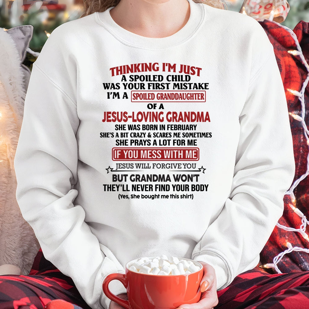 Camiseta de niña cristiana – Consentida por la abuela, edición de febrero – De abuela a nieta NGHL02 (SKU07-181-02)