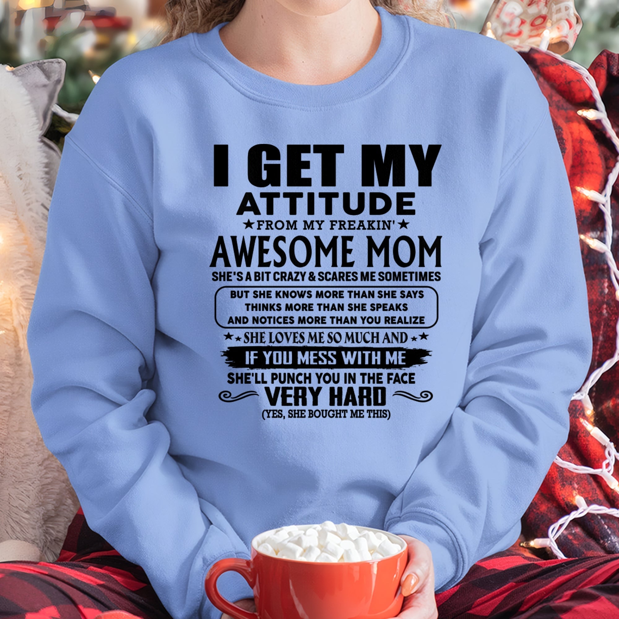 Gracias Mamá - HEREDÉ MI ACTITUD DE MI SÚPER MADRE - Regalo de Mamá para Hijo e Hija - NGHL00 (SKU-TMD-CU-00)