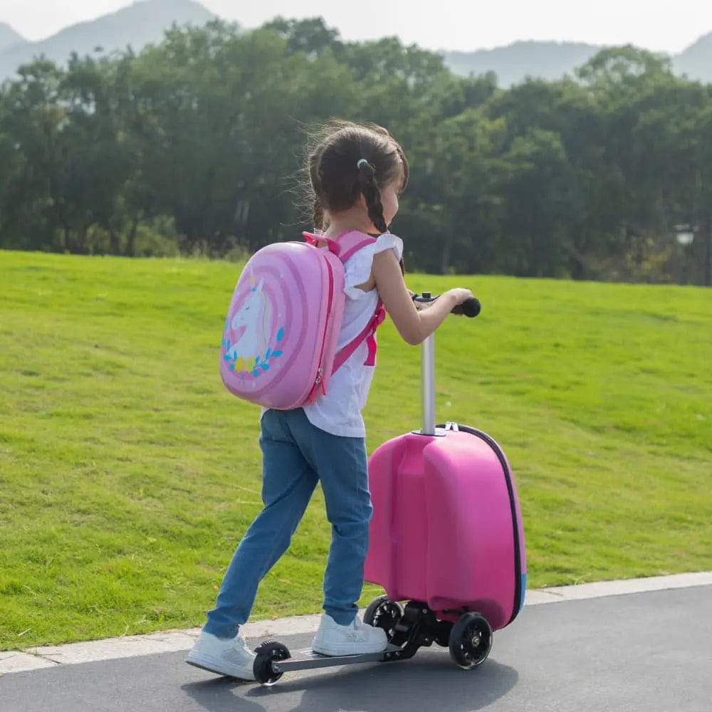 TOBBI & VLIVE Kids Scooter Suitcase 2-Piece Set