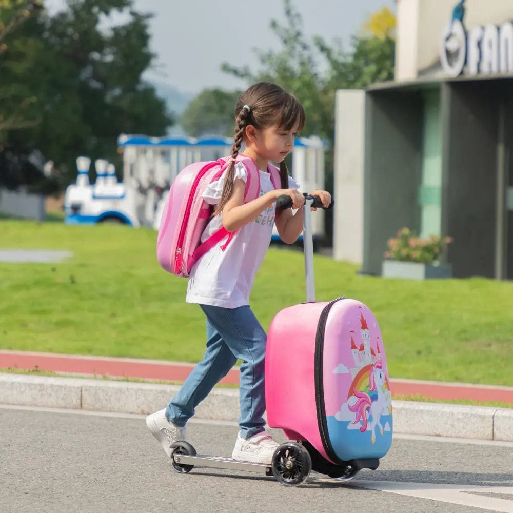 TOBBI & VLIVE Kids Scooter Suitcase 2-Piece Set