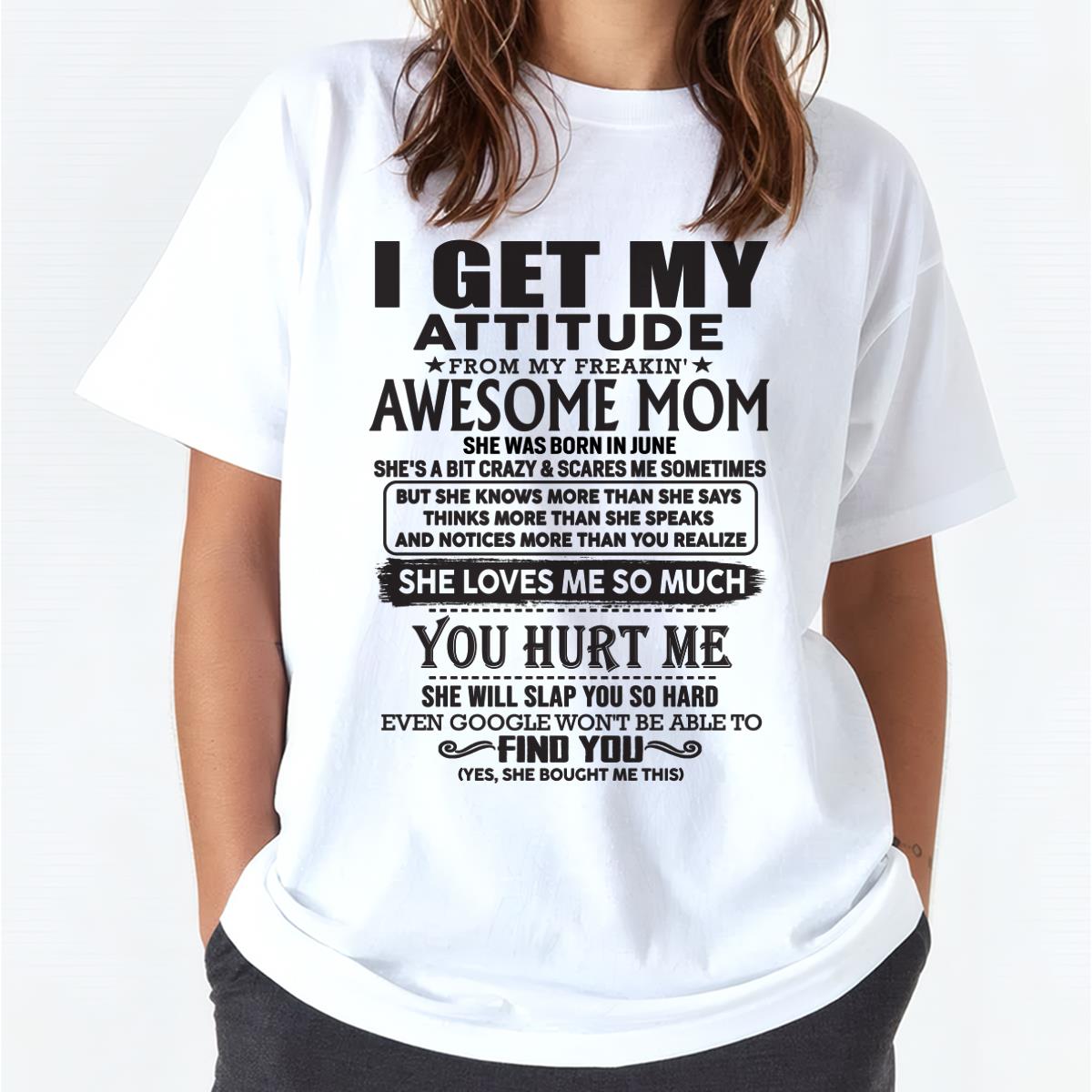 Junio - Gracias Mamá - MI ACTITUD LA HEREDÉ DE MI ASOMBROSA MAMÁ - Regalo de Mamá para Hijo e Hija - NGHL06 Junio (SKU-TMD-06)