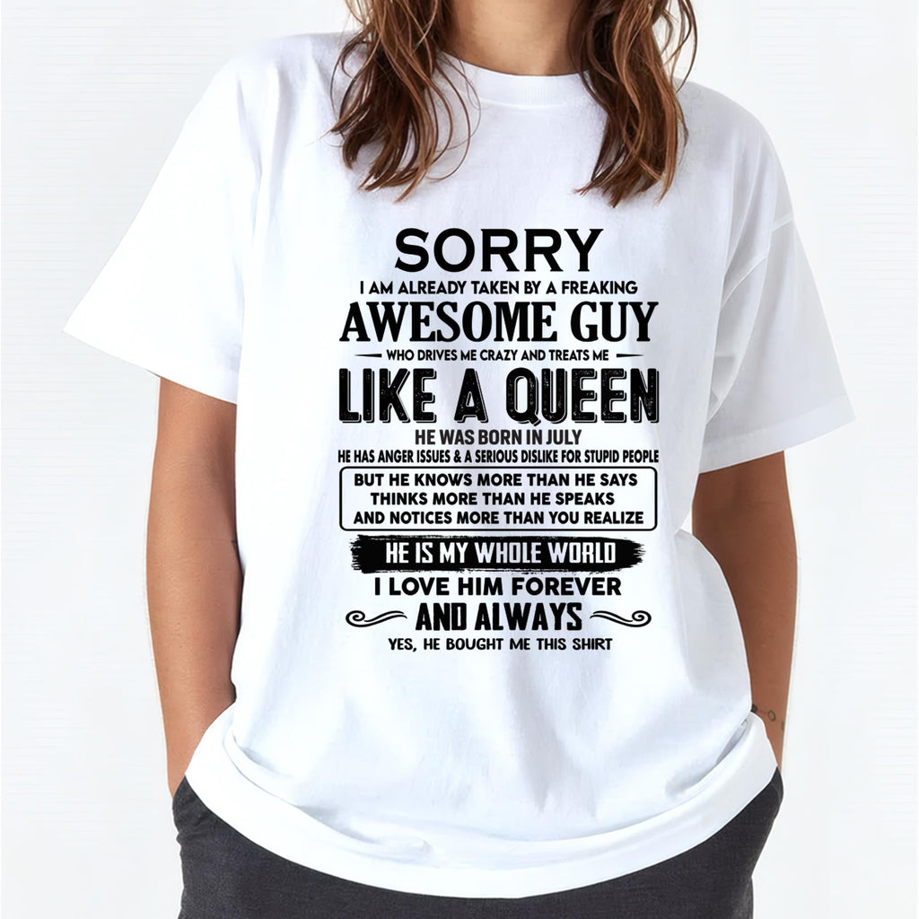 July - Sorry I am already taken by a freaking awesome guy - Gift for Wife From Husband - NGHL07 (SKU-SRG-07)