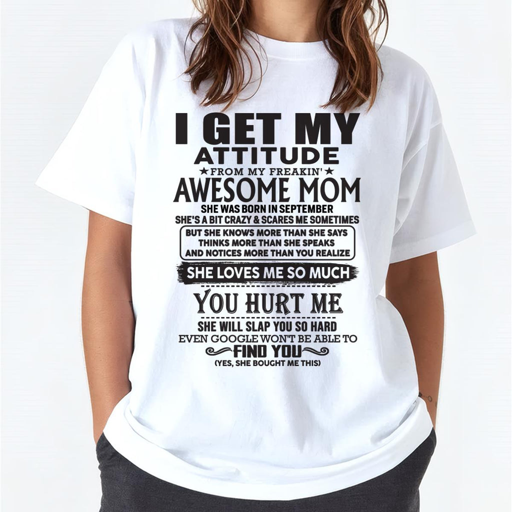 Septiembre - Gracias Mamá - MI ACTITUD ES HEREDADA DE MI INCREÍBLE MADRE - Regalo de Mamá para Hijo e Hija - NGHL09 Septiembre (SKU-TMD-09)