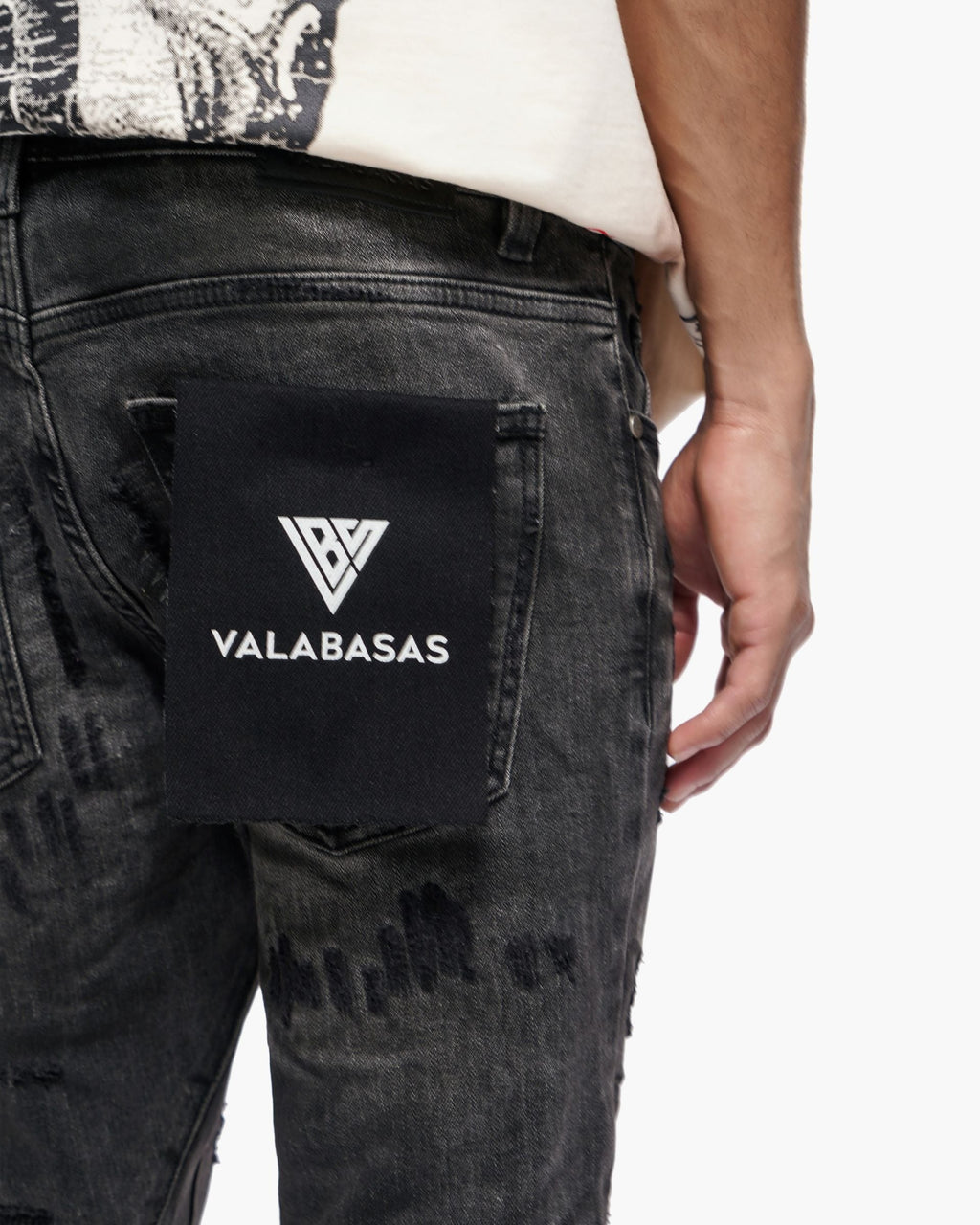 Valabasas Graft Stacked Jean - Grey Washed
