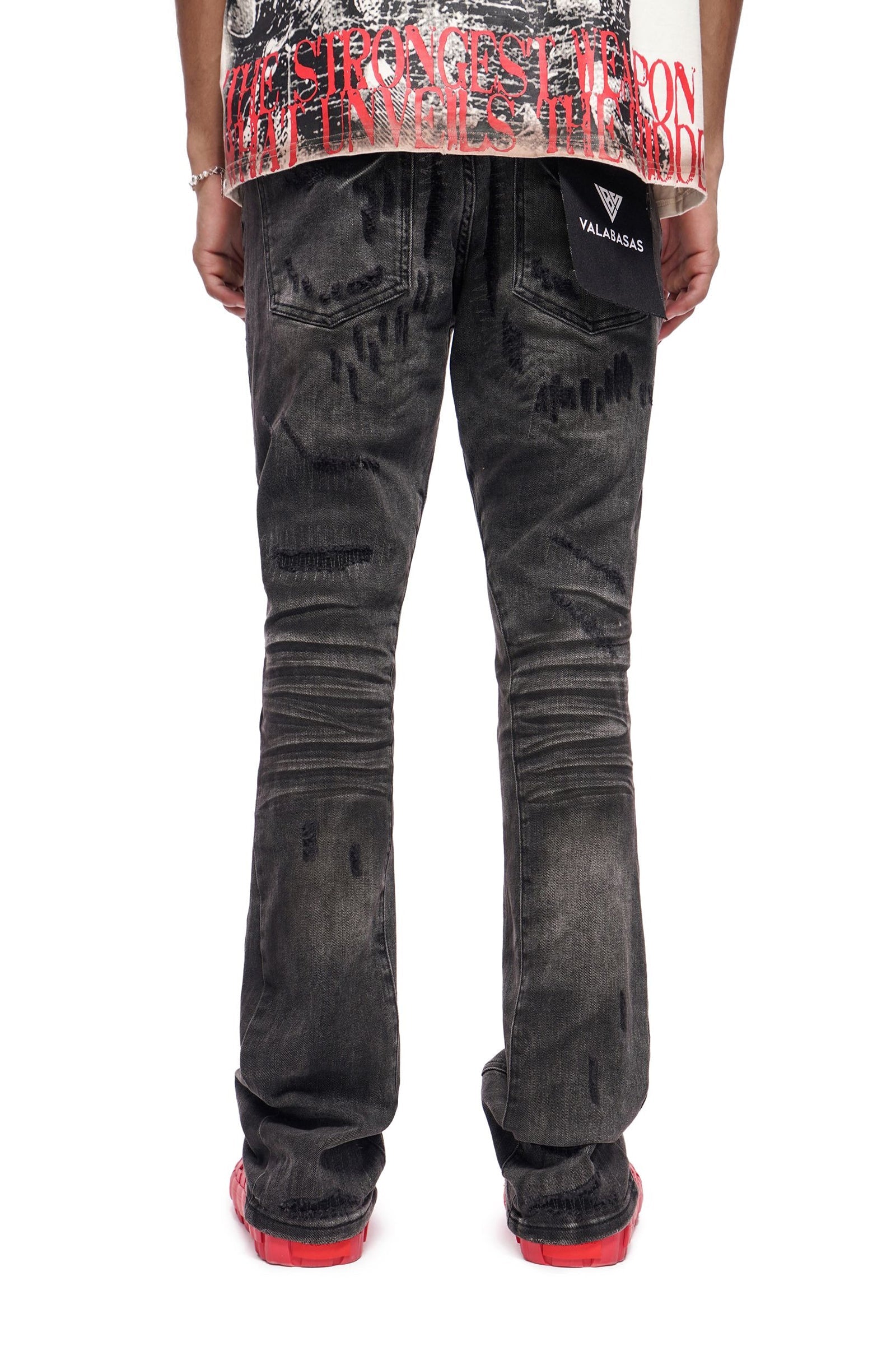 Valabasas Graft Stacked Jean - Grey Washed