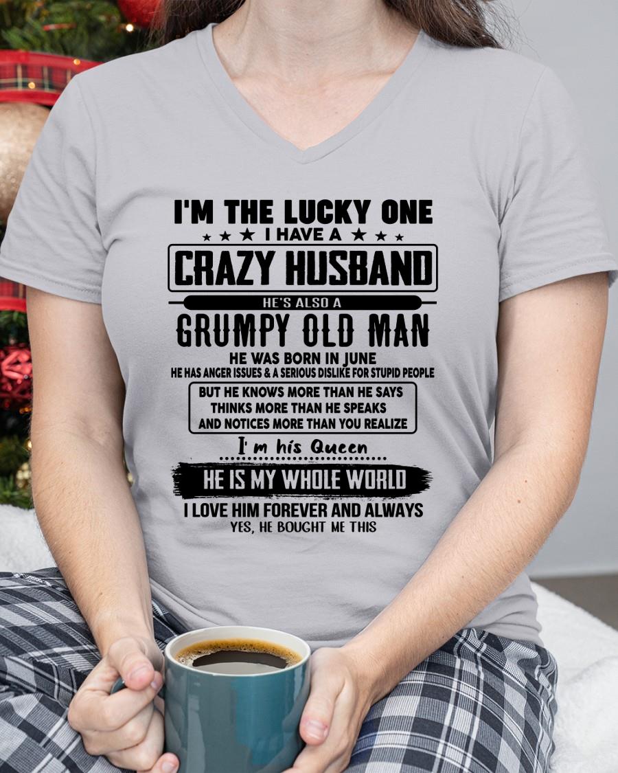 Junio - Soy afortunada, tengo un esposo loco - Regalo de esposo para esposa - NGHL06 (SKUT-LUCKYONE-06)