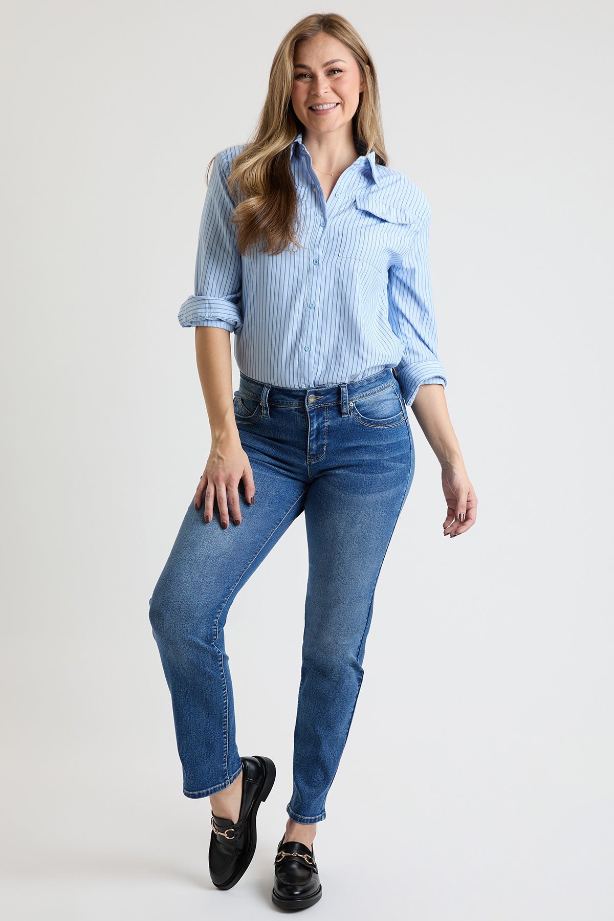Vaqueros rectos de tiro alto Curve Confidence para mujer