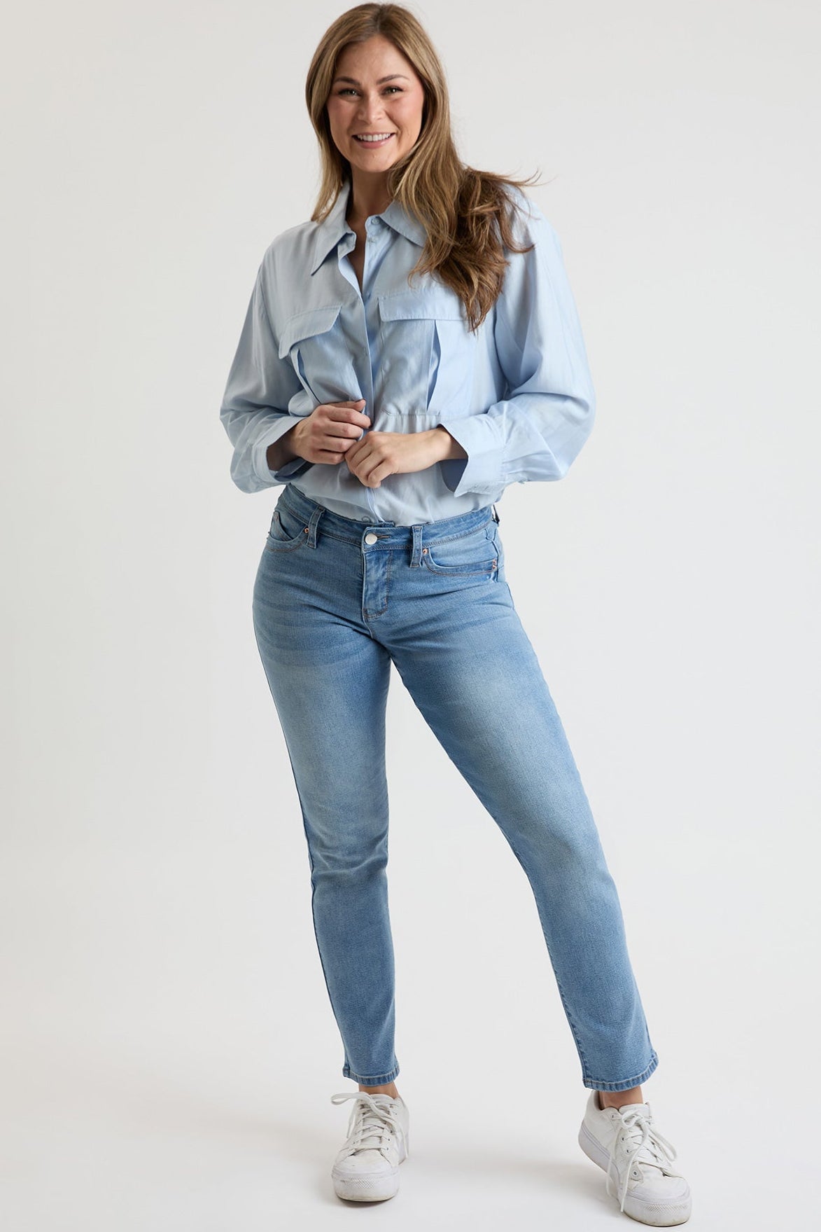 Vaqueros rectos de tiro alto Curve Confidence para mujer