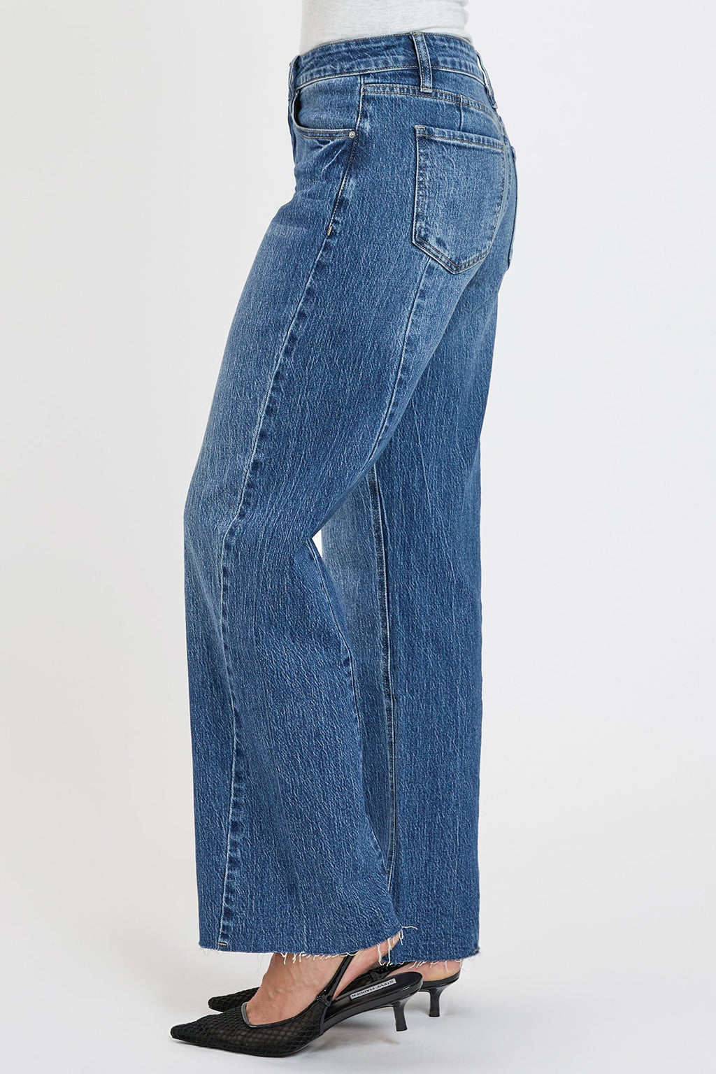 Women's Luxe Wide Leg Jeans with Angled Seam