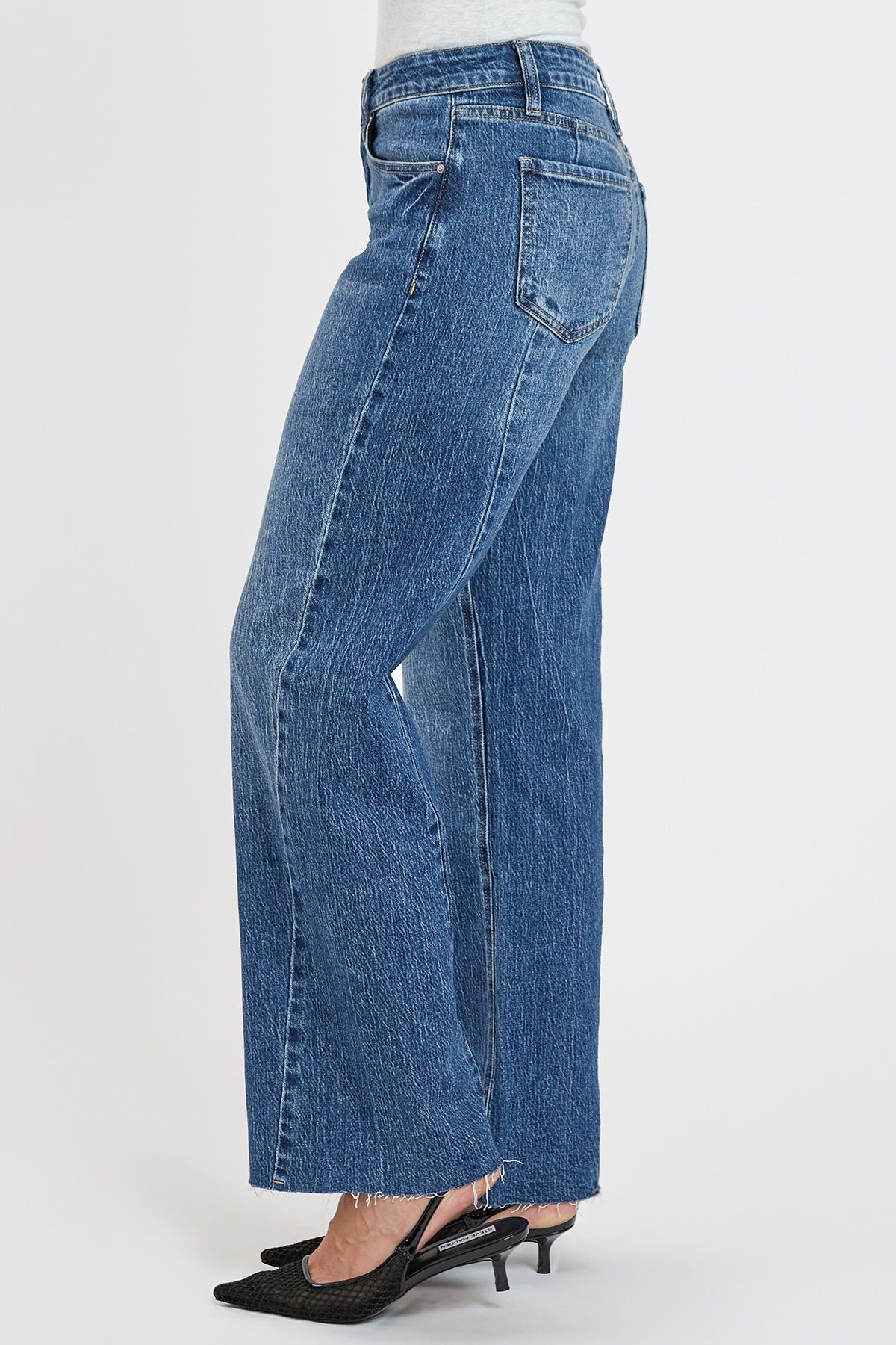 Women's Luxe Wide Leg Jeans with Angled Seam