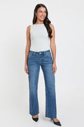 Women's Luxe Wide Leg Jeans with Angled Seam