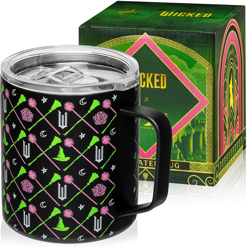 Taza de campamento Wicked de acero inoxidable negro - 355 ml