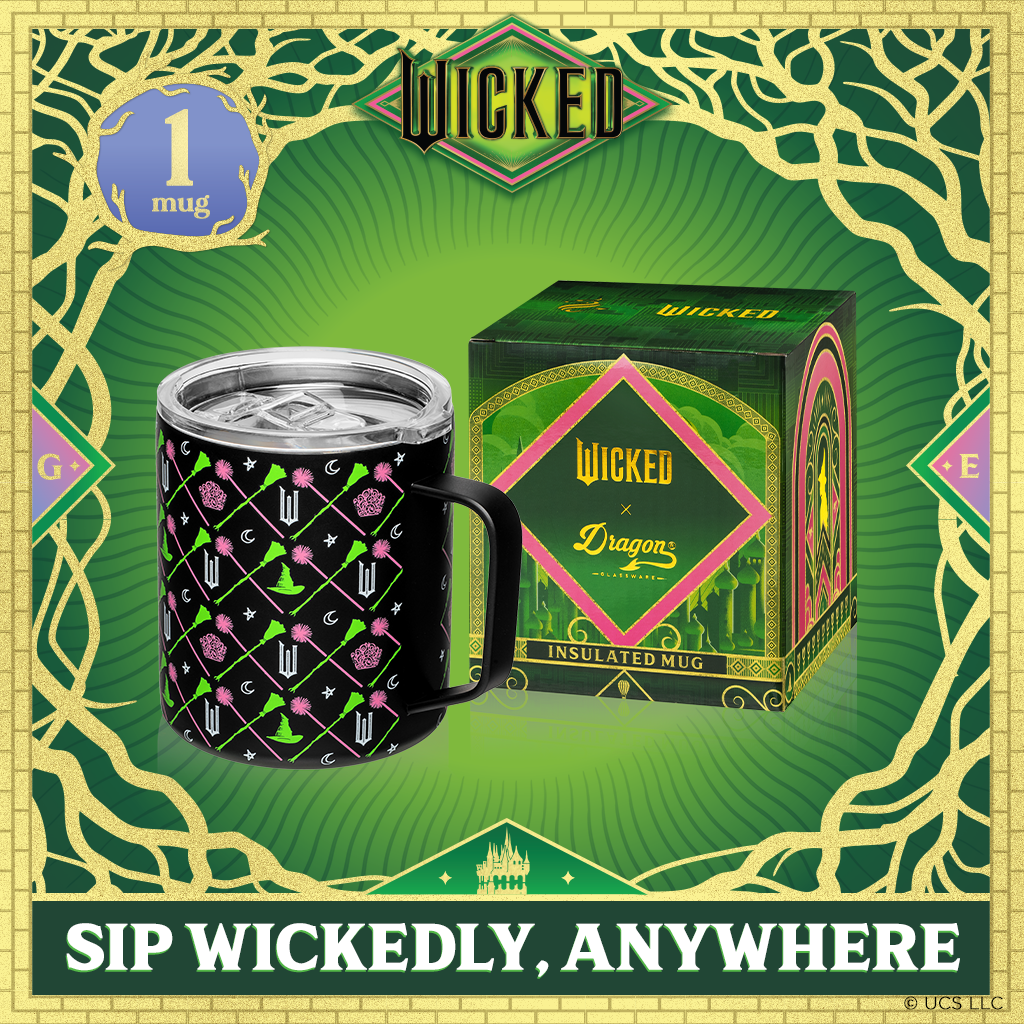 Taza de campamento Wicked de acero inoxidable negro - 355 ml