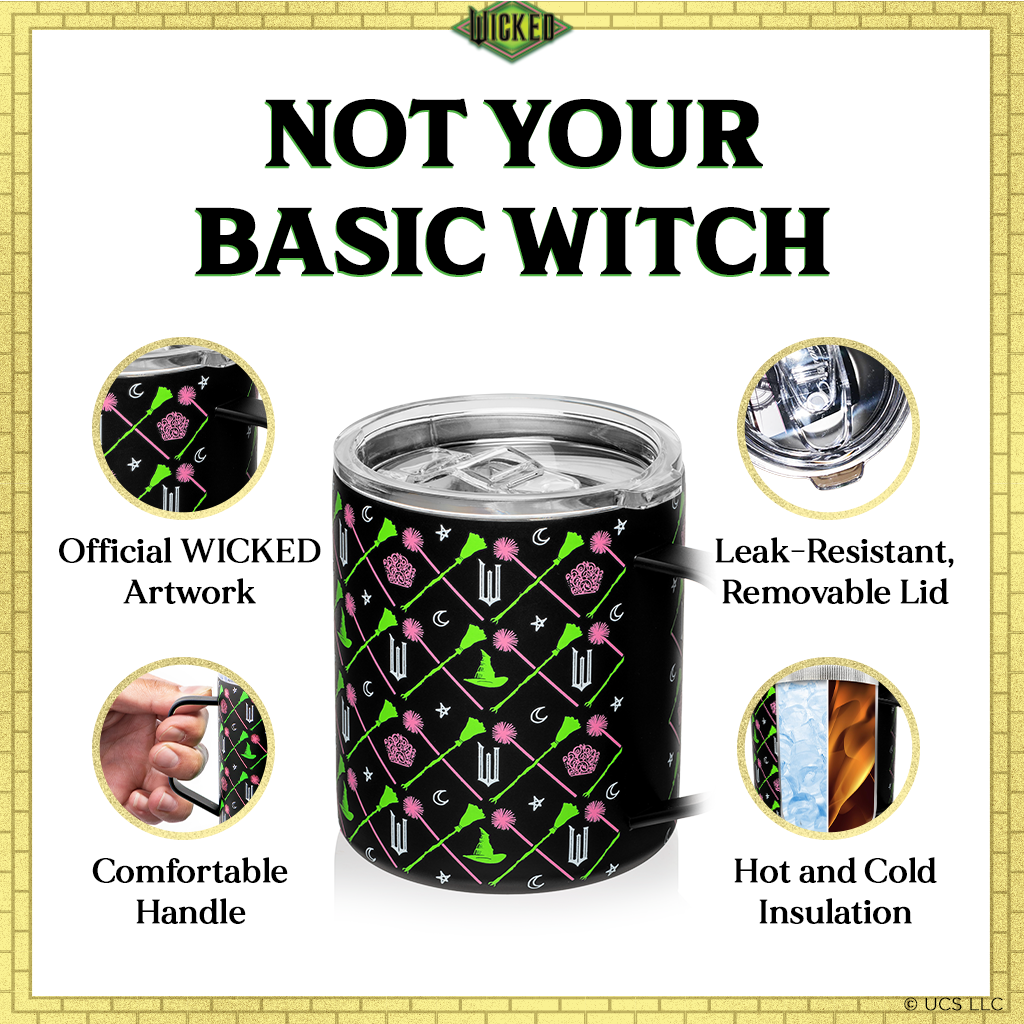 Taza de campamento Wicked de acero inoxidable negro - 355 ml