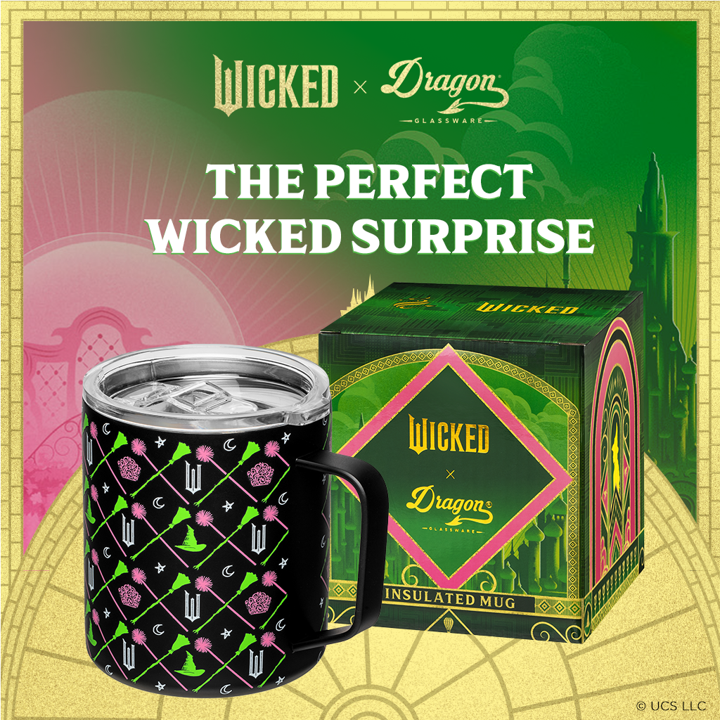 Taza de campamento Wicked de acero inoxidable negro - 355 ml