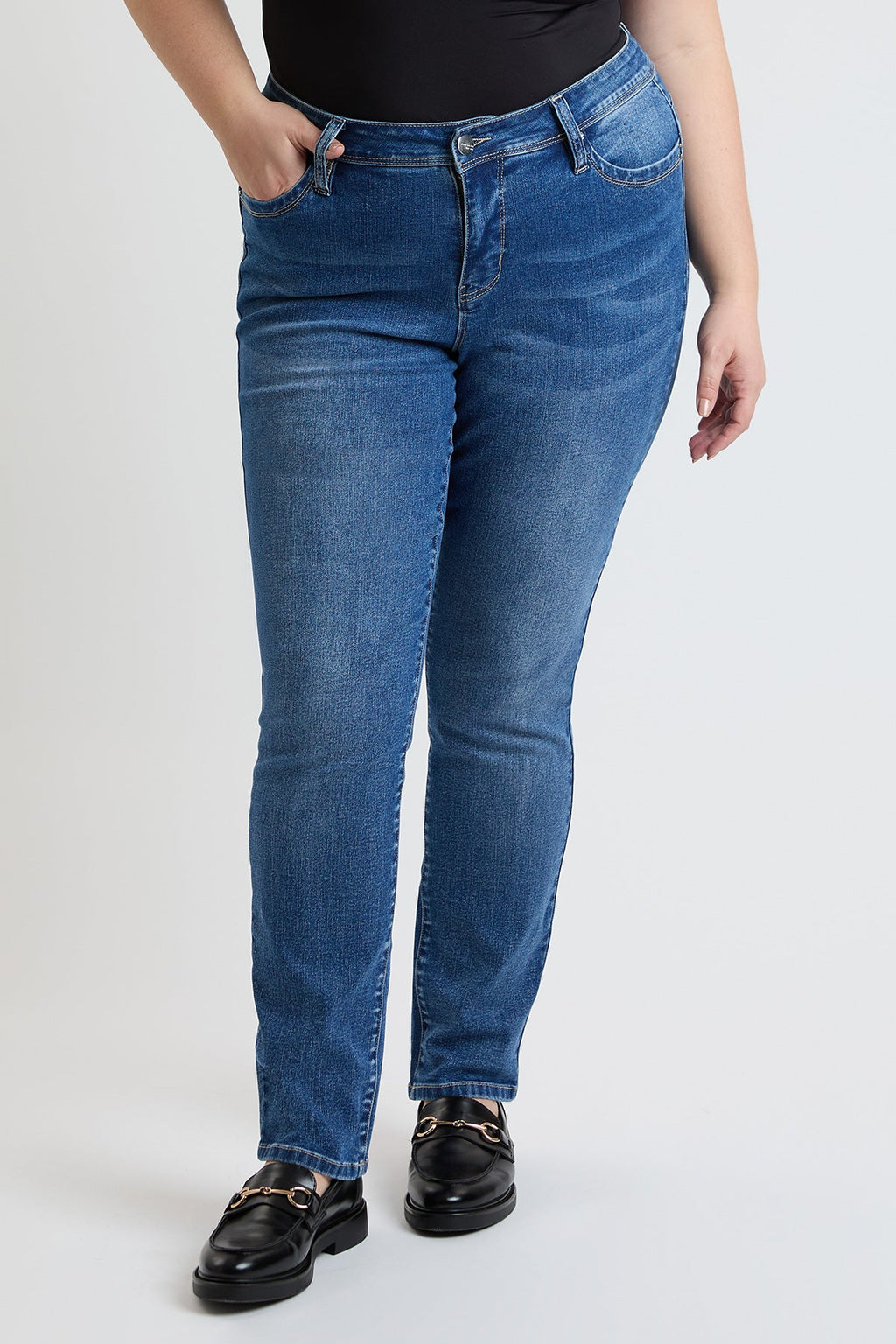 Jeans rectos de tiro alto para mujer Plus Curve Confidence