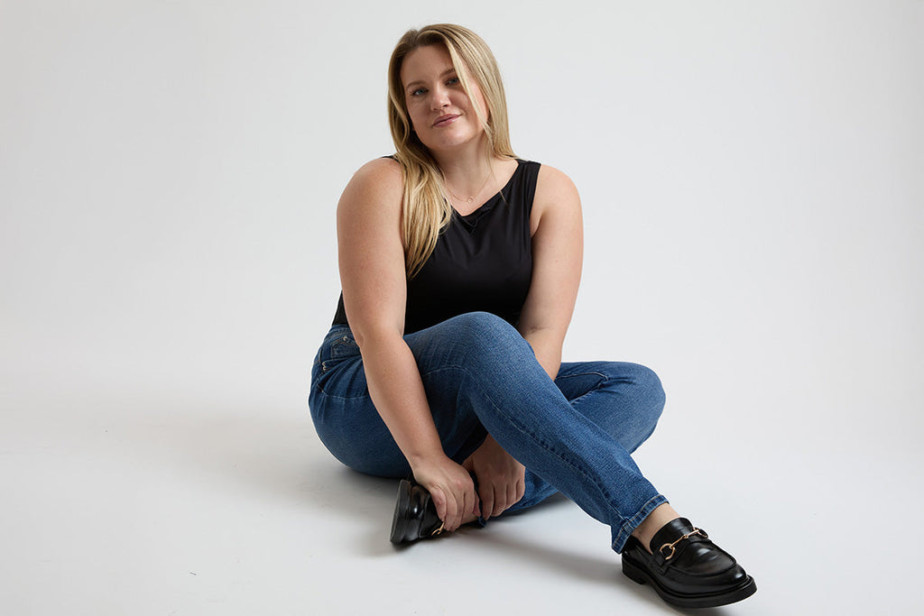 Jeans rectos de tiro alto para mujer Plus Curve Confidence
