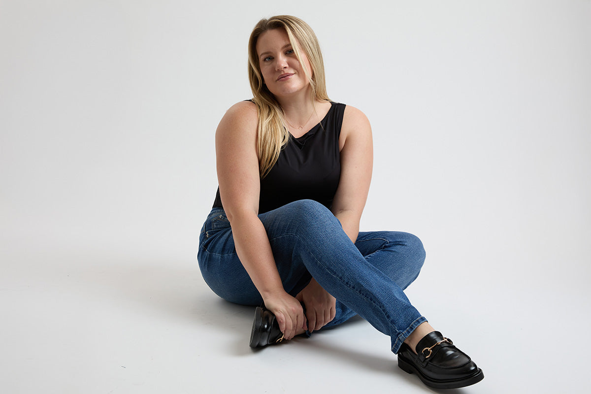 Jeans rectos de tiro alto para mujer Plus Curve Confidence