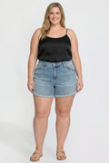 Women's Plus Premium Stretch Fold-Over Cuff Shorts