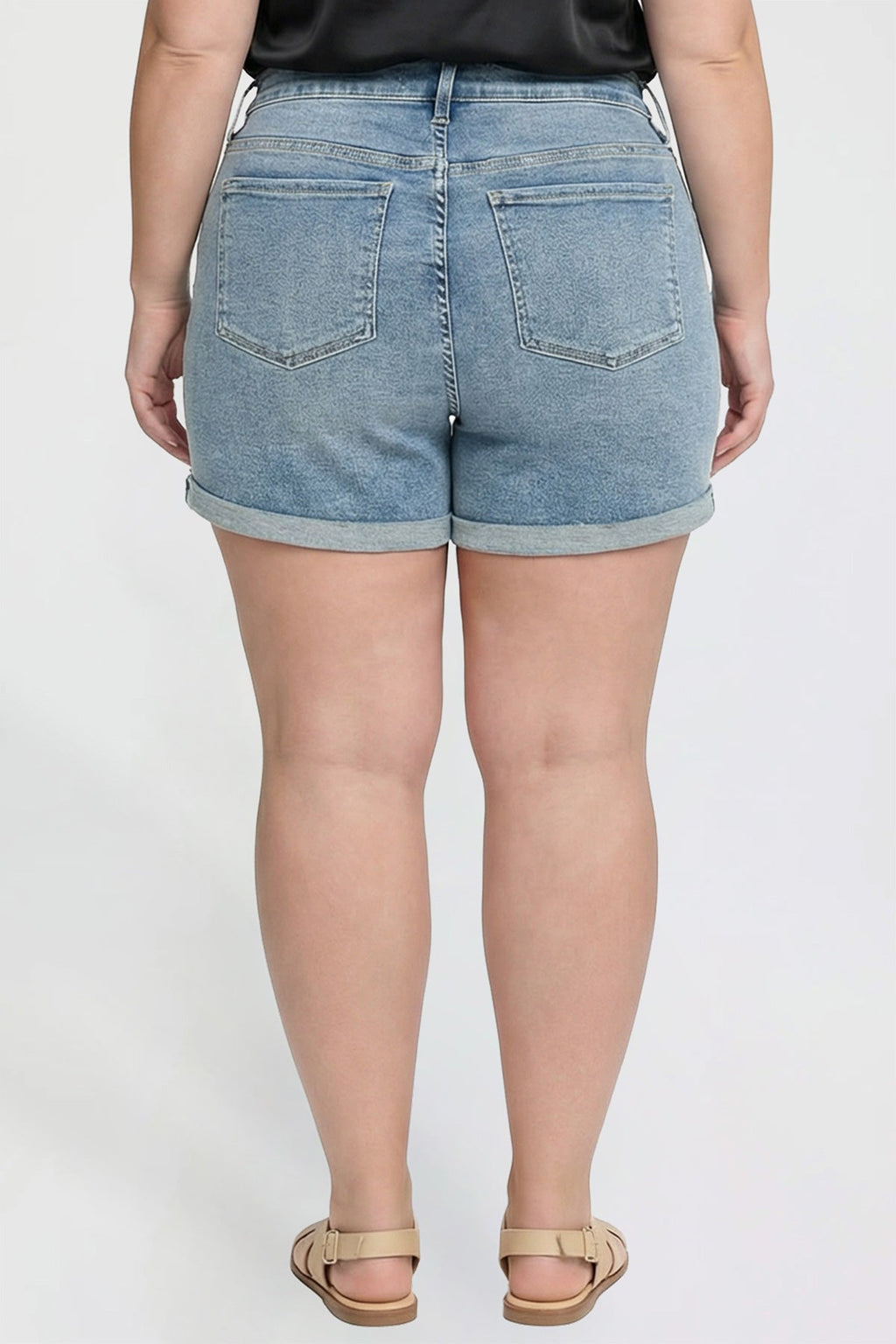 Women's Plus Premium Stretch Fold-Over Cuff Shorts