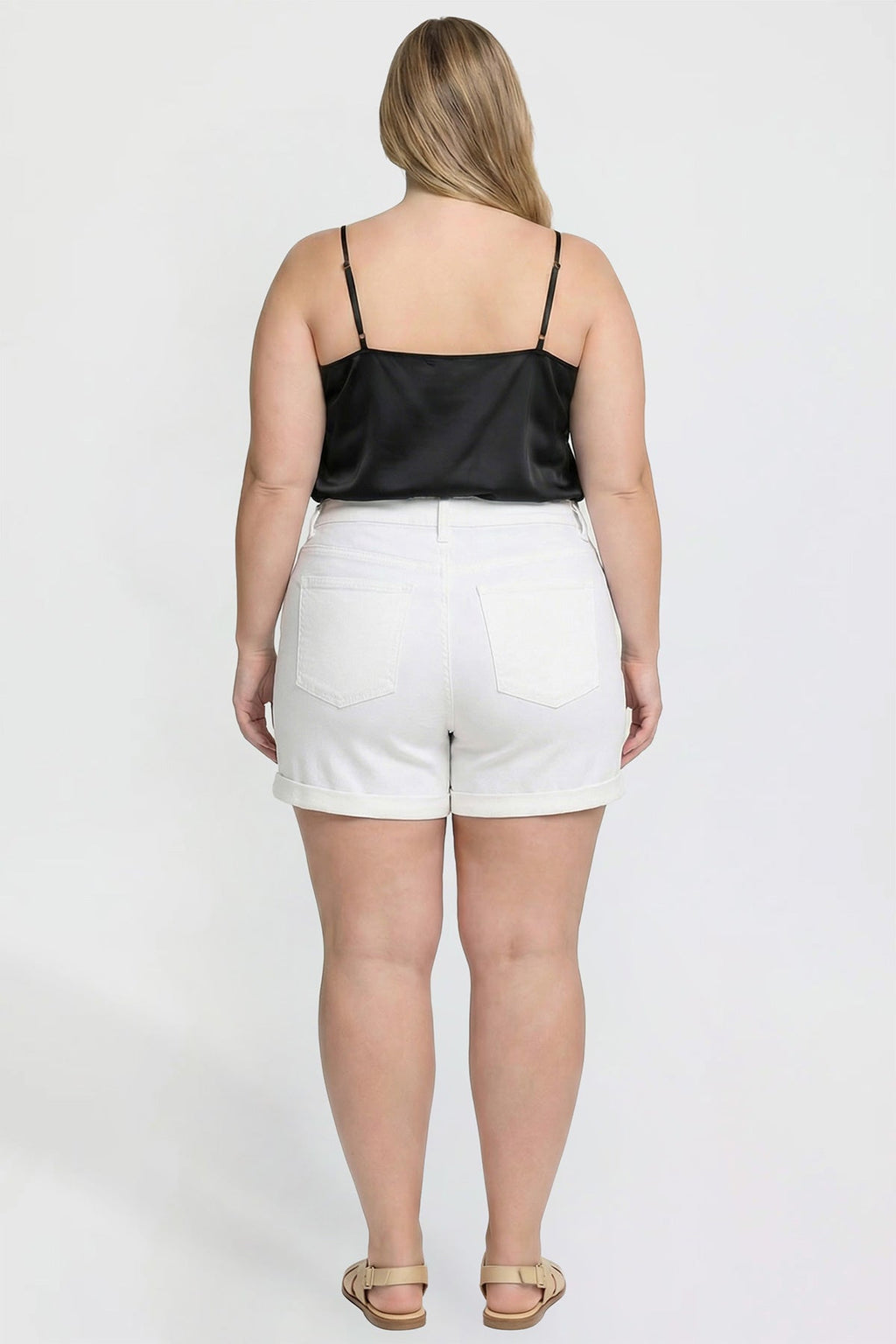 Women's Plus Premium Stretch Fold-Over Cuff Shorts